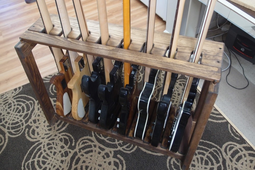 A little off topic but… I finished building a guitar rack today! : r/Luthier